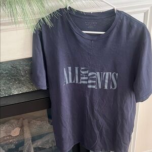 All Saints Dark Blue Graphic Tee